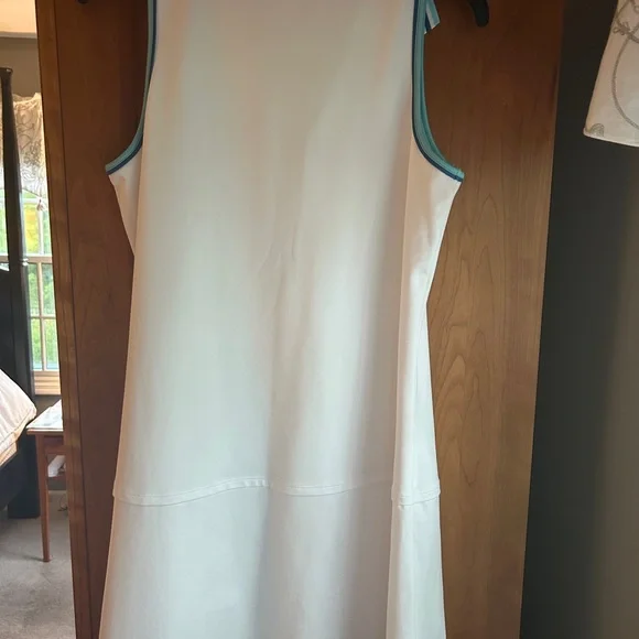Tuckernuck White Polo Dress with Blue Trim - Picture 3 of 5